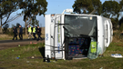 The bus driving children home from Exford Primary School rolled after a collision with a truck.