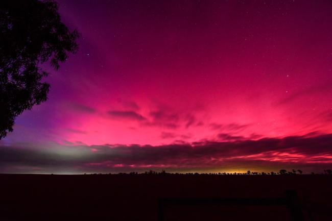 Photographer Stuart Milde captured the Southern Lights at his home in Pinkerton Plains, SA.