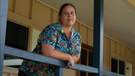 Jodi Hamilton outside the old Coen hospital where she is establishing a palliative care centre.