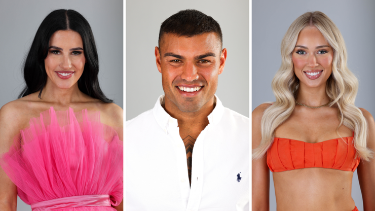 Big Brother Australia 2023 contestants (L-R): Taylah, Josh and Minee. 